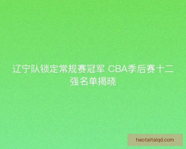 辽宁队锁定常规赛冠军 CBA季后赛十二强名单揭晓